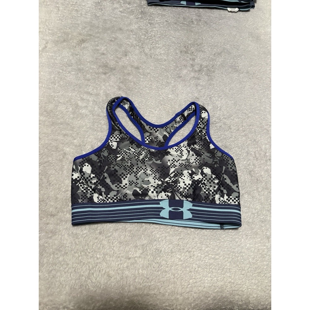 New Under Armour Women's Medium Compression Sports Bra Multi Color Floral Gym F